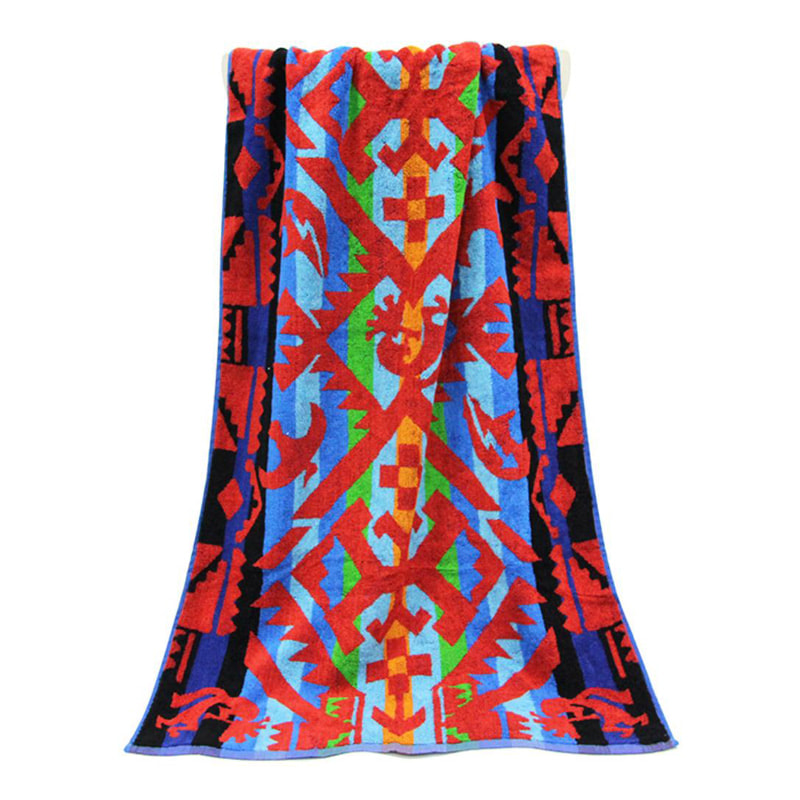 Cotton Jacquard Woven Terry Beach Tuáille